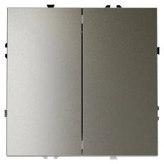 Изображение Выключатель с самовозвратом встраиваемый VOLTUM S70 двухклавишный 10А, (шелк)